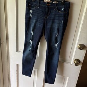 Hollister Blue Skinny Distressed Jeans
